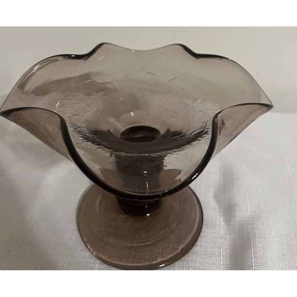 Vintage‎ Amethyst Purple Pedestal Bowl - Picture 1 of 5